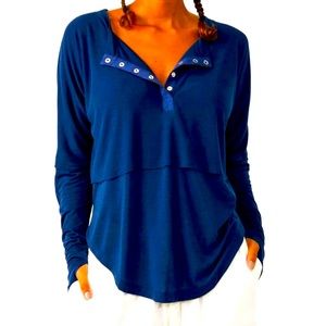 051.Free People Movement Twice As Nice Layered Henley Supernova NWT